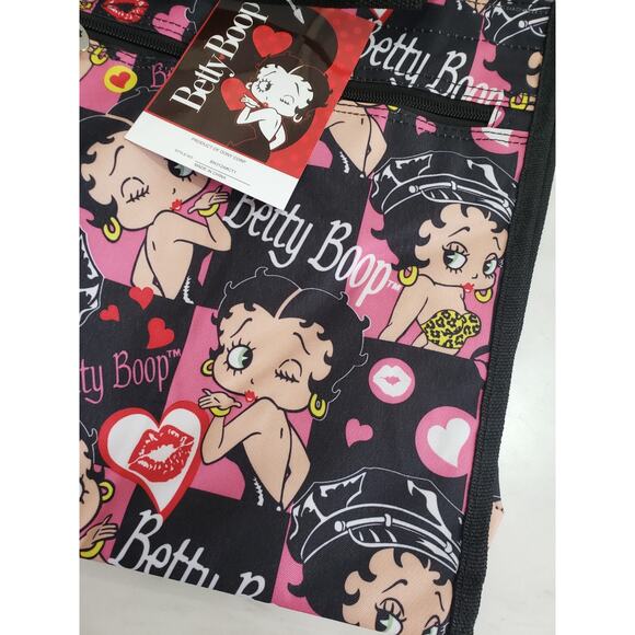 NEW Betty Boop Cheetah Nylon Carry Tote Purse Bag‎ Travel Bingo Bag Retro - Picture 4 of 9
